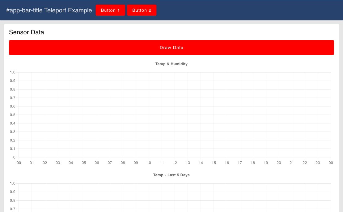 Example of Teleporting content to the App Bar Title