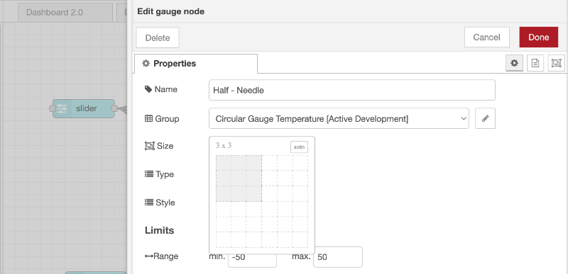 Screenshot of the size selection widget for a ui-gauge