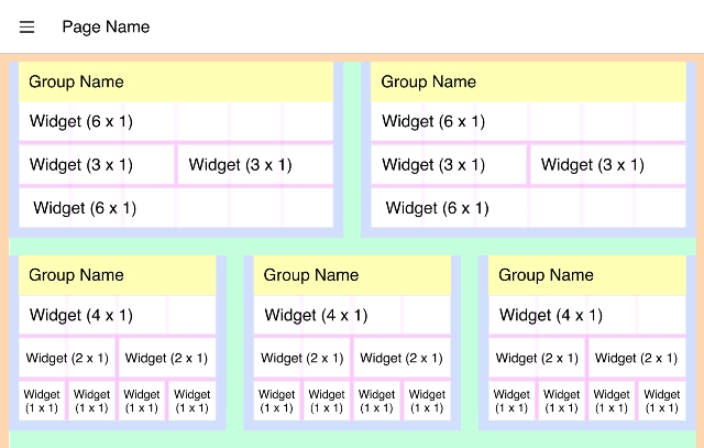 Screenshot of the theme options available to control sizings of the layout