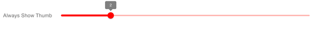 Example of a slider with 'Show Thumb' set to 'Always'