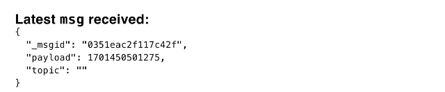Example of UI Template displaying the last received message