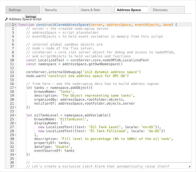 Flex server Example